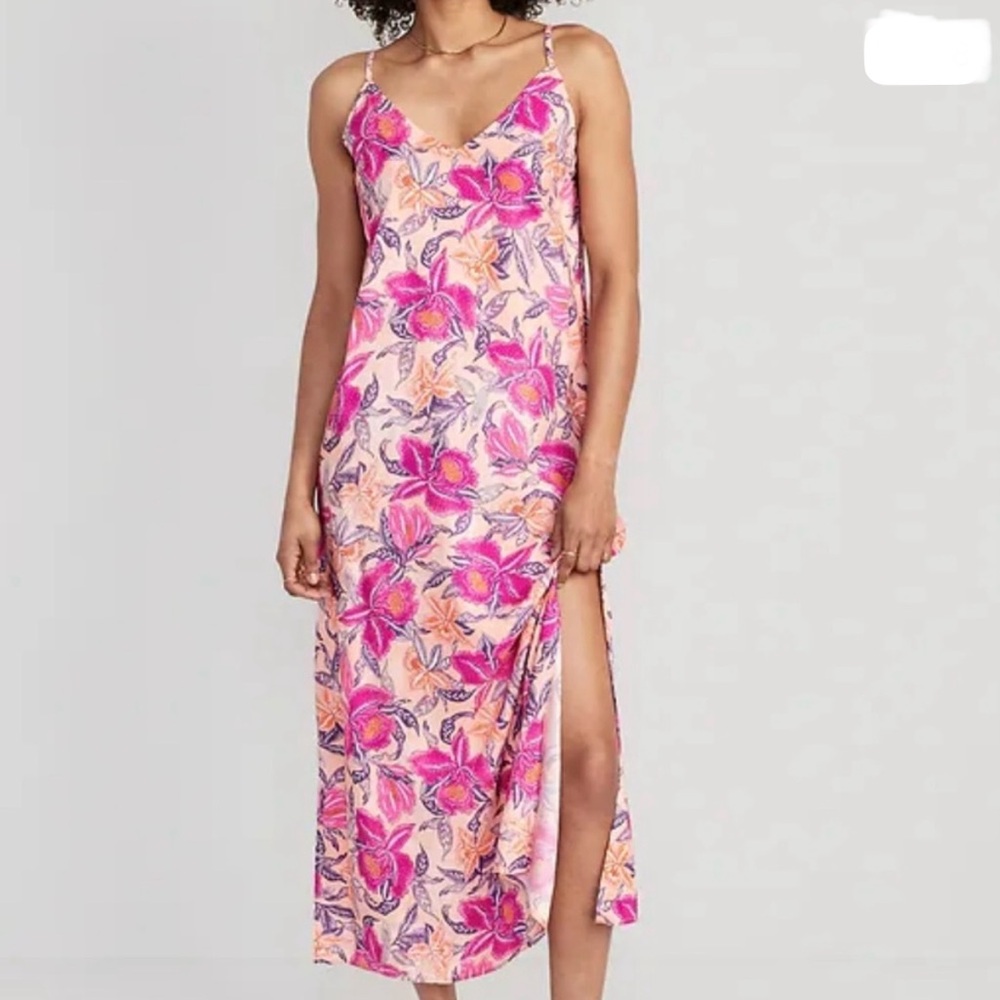 Old Navy Tie-Back Maxi Floral Slip Dress